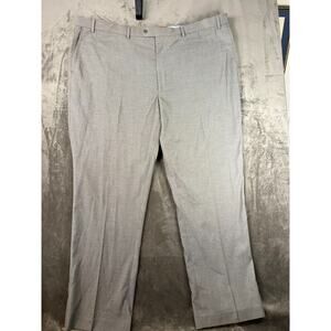 Roundtree & Yorke Travel Smart Big Man Pants 48x30 Classic Flat Front‎ gray